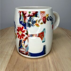 Anthropologie x Starla Halfmann Letter E Monogram Coffee Cup Mug